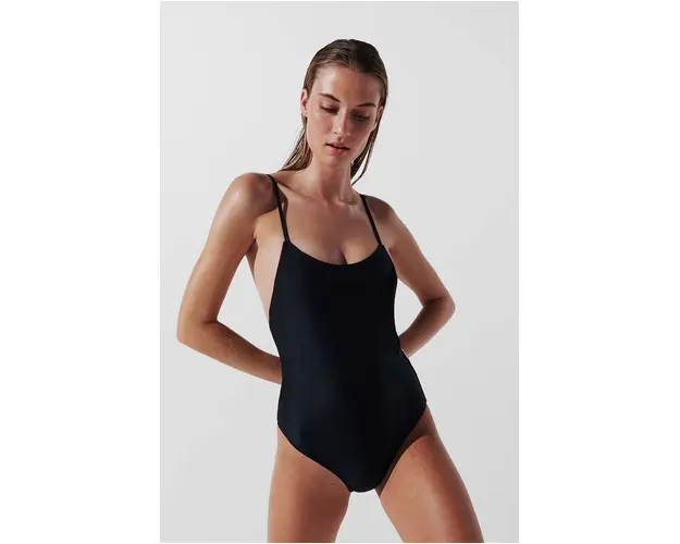 Karl Lagerfeld costum de baie dintr-o bucata culoarea negru, cupa moale