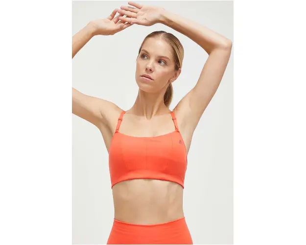 adidas Performance sutien yoga culoarea portocaliu, neted