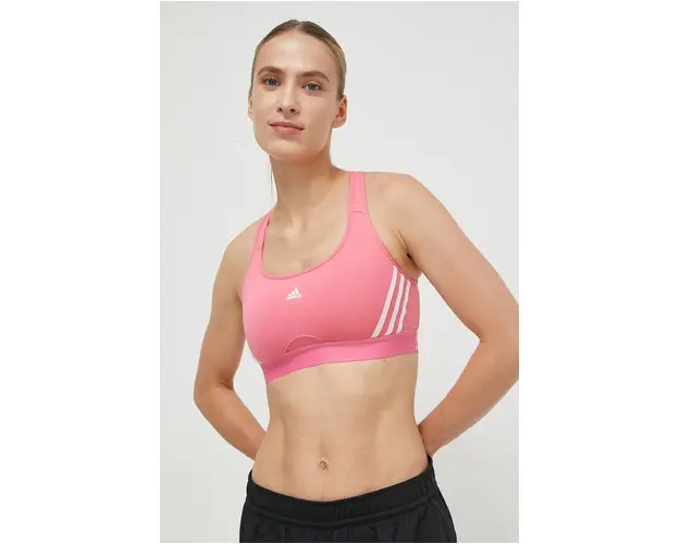 adidas Performance sutien sport Powerreact culoarea roz