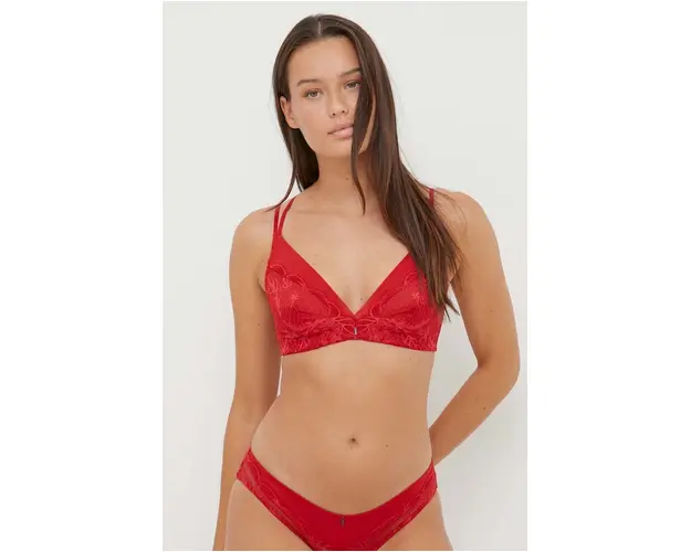 Chantelle sutien culoarea rosu, dantela, neted