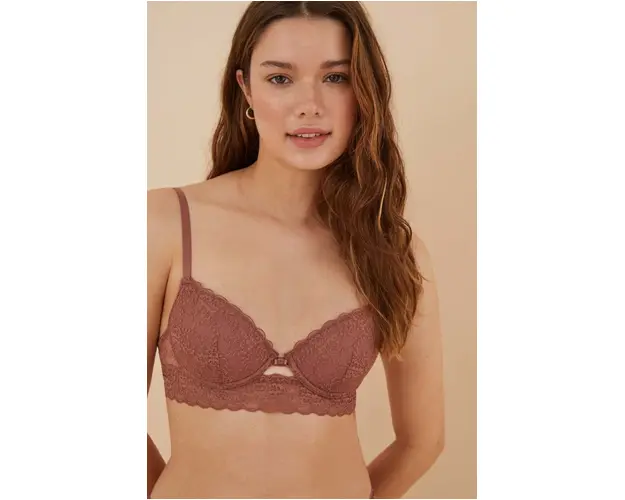 women'secret sutien AUTUMN HELANKAS culoarea roz, dantela, neted, 5666373.385.387