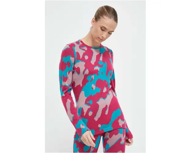 Icebreaker longsleeve functional Merino 260 Vertex culoarea roz