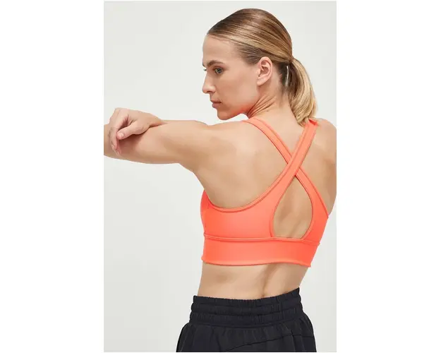 Under Armour sutien sport Crossback culoarea portocaliu, neted