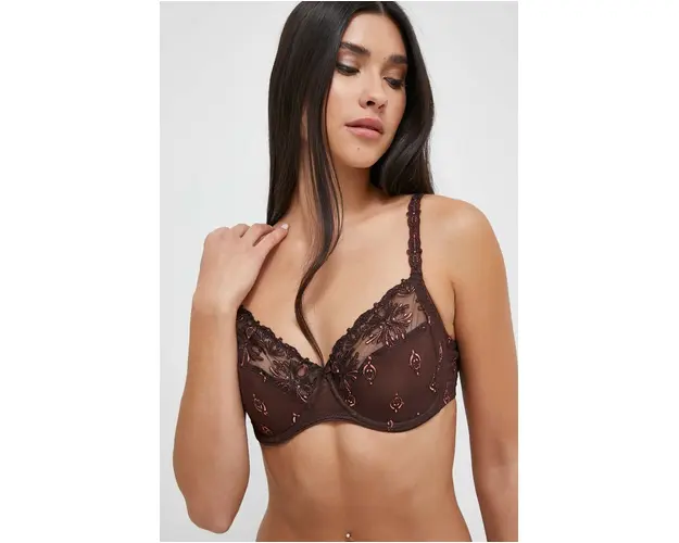 Chantelle sutien culoarea maro, dantela, modelator