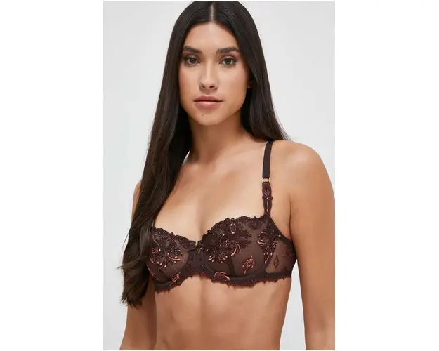 Chantelle sutien culoarea maro, dantela, modelator