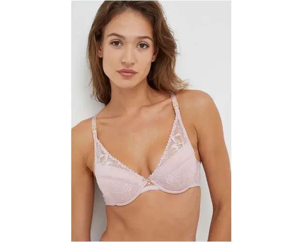 Chantelle sutien culoarea roz, dantela, neted