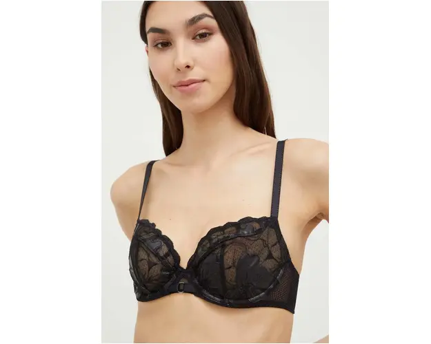 Chantelle sutien culoarea negru, dantela, neted