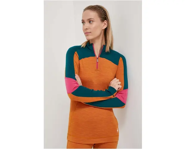 Smartwool longsleeve functional Classic Thermal Merino culoarea portocaliu