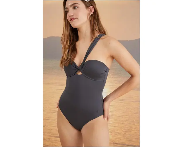 women'secret costum de baie dintr-o bucata LATE NIGHT culoarea albastru marin, cupa usor rigidizata, 5526321