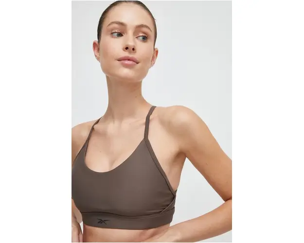 Reebok sutien sport Lux culoarea verde, neted