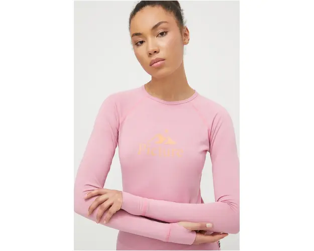 Picture longsleeve functional Milita culoarea roz