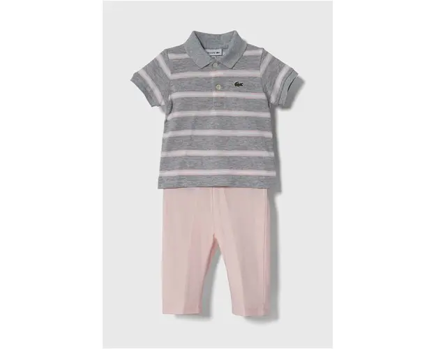 Lacoste pijamale pentru bebelusi culoarea gri, modelator