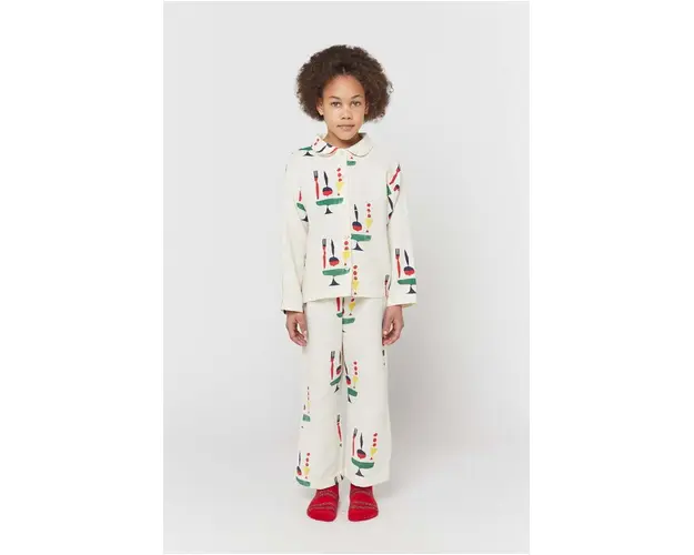 Bobo Choses pijamale de bumbac pentru copii culoarea bej, modelator