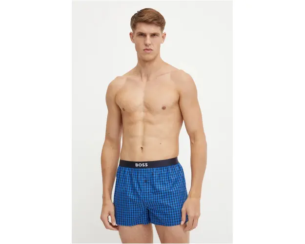 BOSS boxeri de bumbac 2-pack culoarea turcoaz