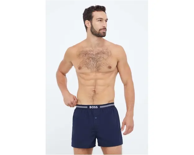 BOSS boxeri de bumbac 3-pack culoarea albastru marin