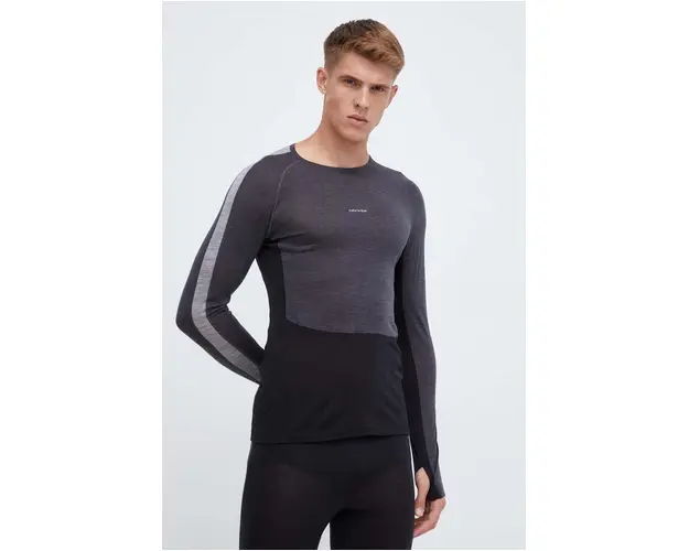 Icebreaker longsleeve functional 125 ZoneKnit culoarea negru