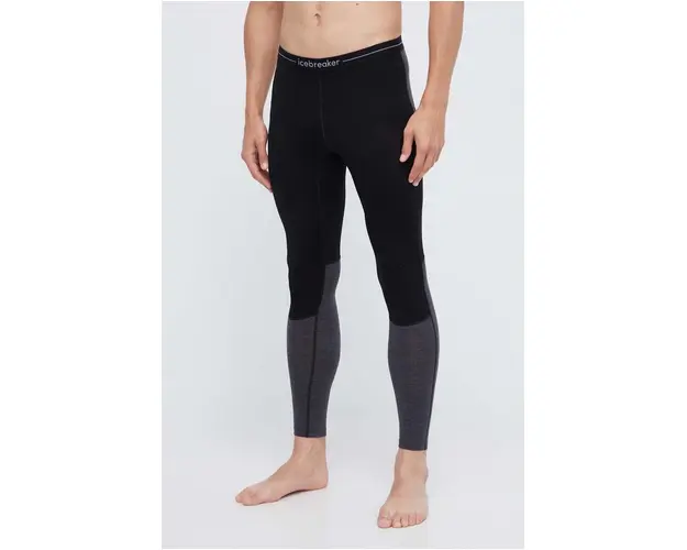 Icebreaker jambiere functionale ZoneKnit 200 culoarea negru