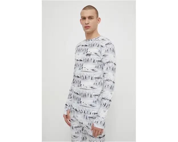 Picture longsleeve functional Nangha culoarea alb