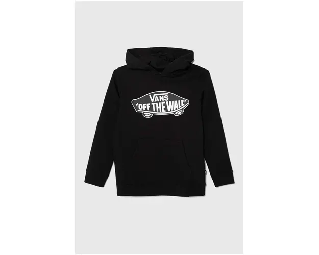 Vans bluza copii STYLE 76 PO culoarea negru, cu gluga, cu imprimeu