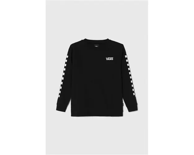 Vans bluza copii EXPOSITION CHECK CREW VN0008CBBLK1 culoarea negru, modelator