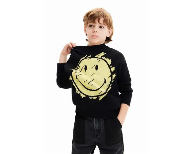 Desigual bluza copii culoarea negru, cu imprimeu