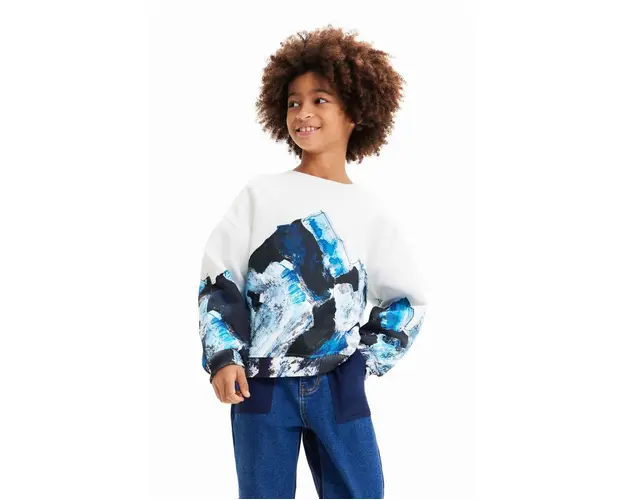 Desigual hanorac de bumbac pentru copii cu imprimeu