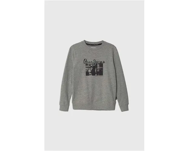 Pepe Jeans bluza copii culoarea gri, cu imprimeu