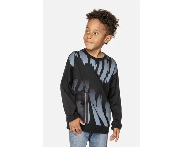 Coccodrillo hanorac de bumbac pentru copii culoarea negru, modelator