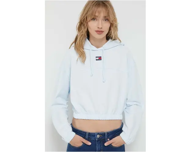 Tommy Jeans bluza femei, cu gluga, neted