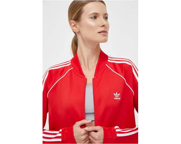 adidas Originals bluza femei, culoarea rosu, cu imprimeu IK4032