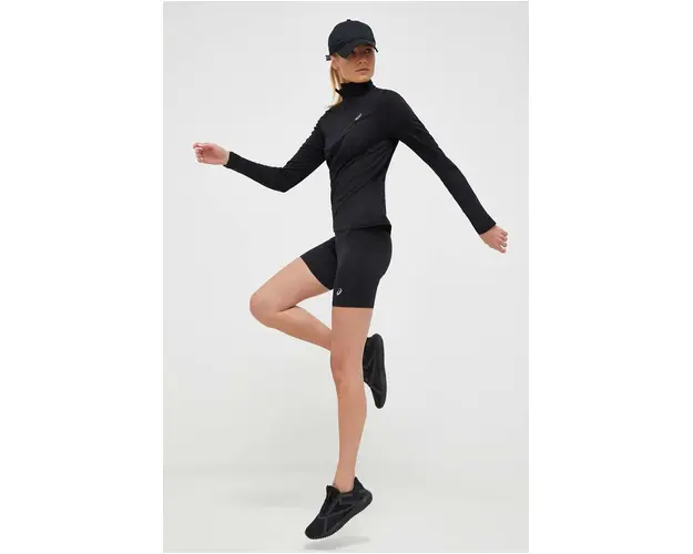 Asics longsleeve pentru alergare Core culoarea negru, cu turtleneck