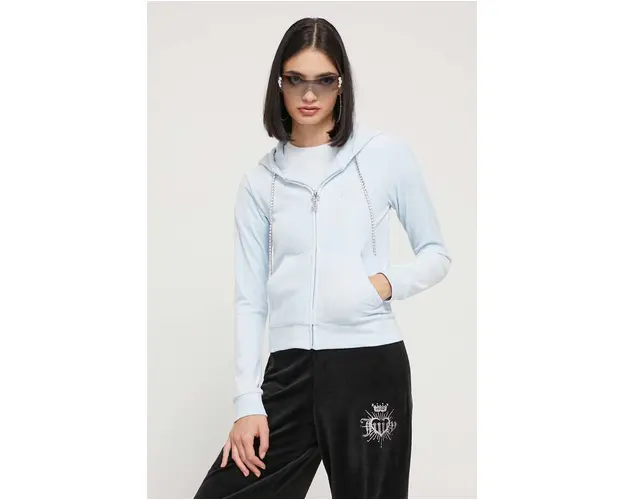 Juicy Couture bluza femei, cu gluga, cu imprimeu