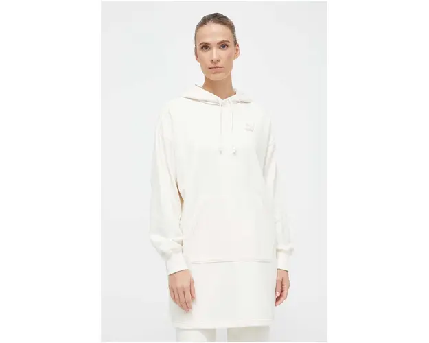 Puma bluza femei, culoarea bej, cu gluga, neted