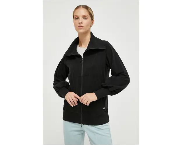 Deha bluza femei, culoarea negru, cu gluga, neted