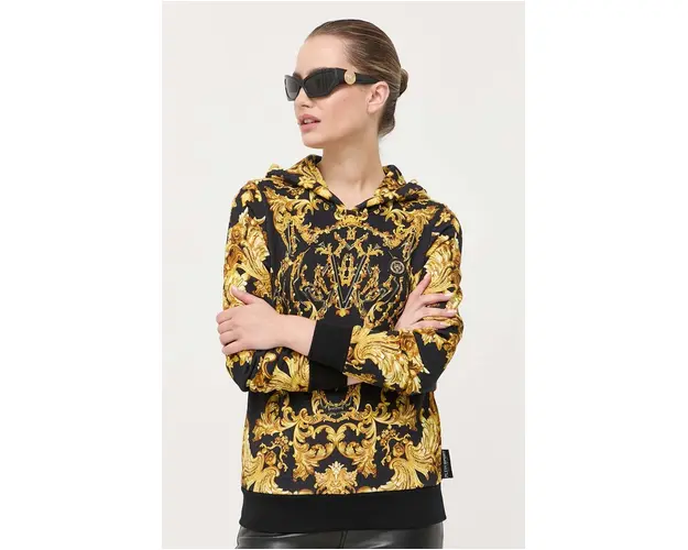 PLEIN SPORT bluza femei, culoarea negru, cu gluga, modelator