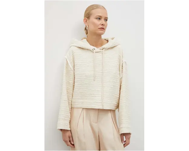 BA&SH bluza femei, culoarea bej, cu gluga, neted