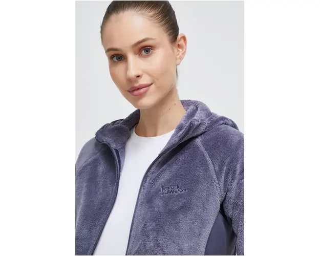 Jack Wolfskin hanorac Rotwand culoarea albastru marin, cu gluga, neted