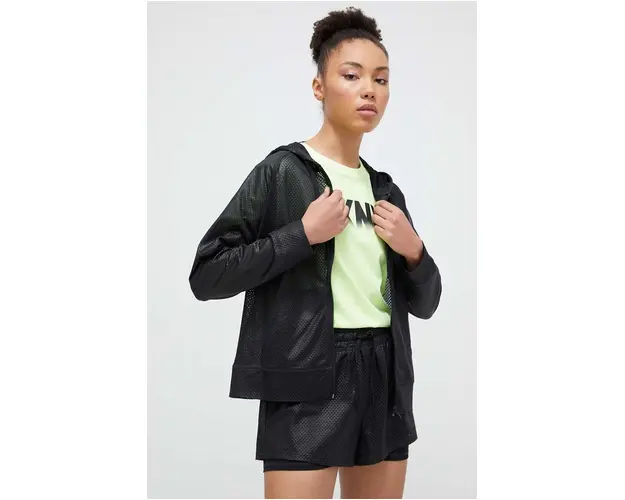 Dkny bluza femei, culoarea bordo, cu gluga, modelator