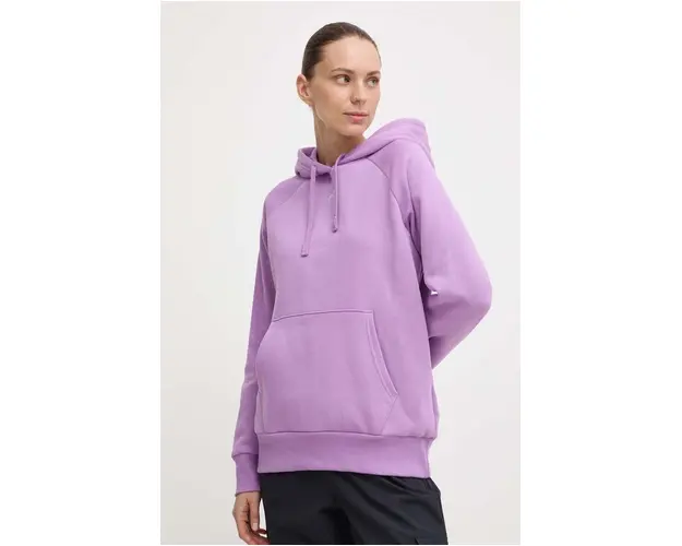 Under Armour bluza femei, culoarea violet, cu gluga, neted