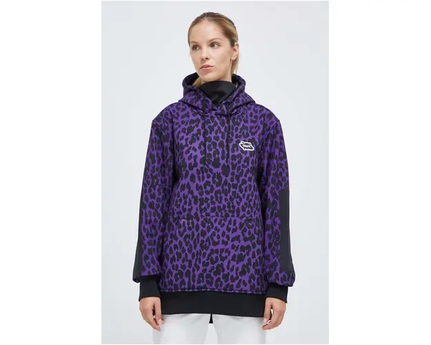 Colourwear hanorac Est 2010 culoarea violet, cu gluga, cu imprimeu