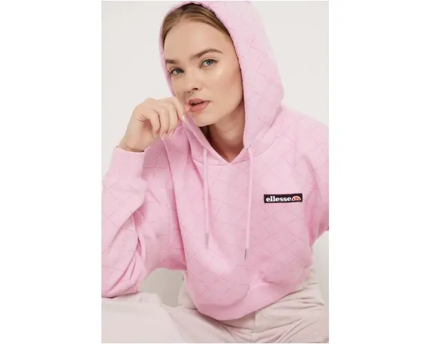 Ellesse bluza femei, culoarea roz, cu gluga, modelator
