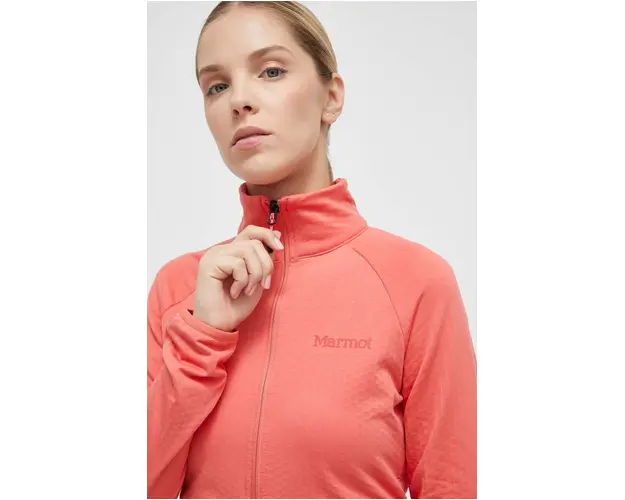 Marmot hanorac Leconte Fleece culoarea portocaliu, neted