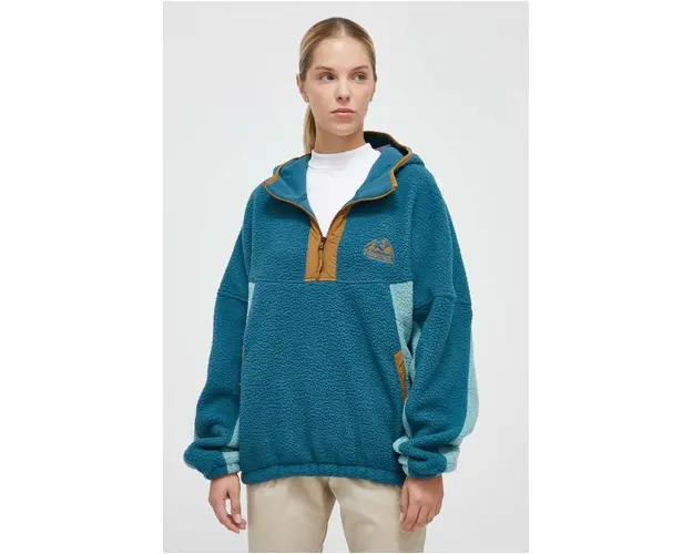 Marmot hanorac Super Aros culoarea turcoaz, cu gluga, modelator