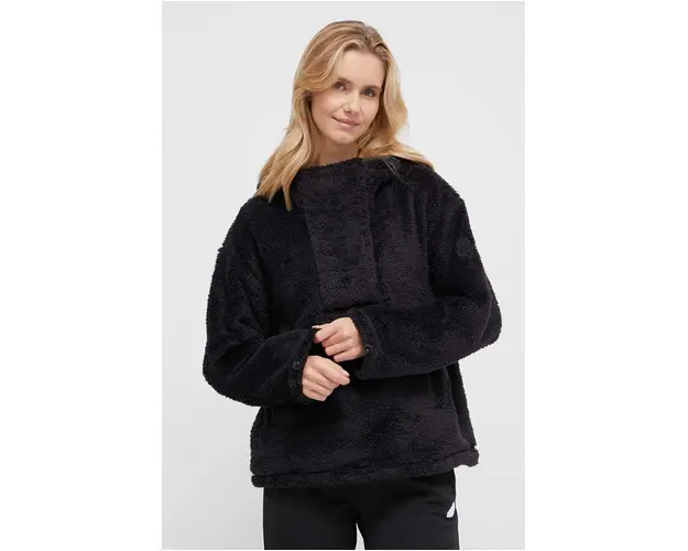 Burton bluza femei, culoarea negru, cu gluga, neted