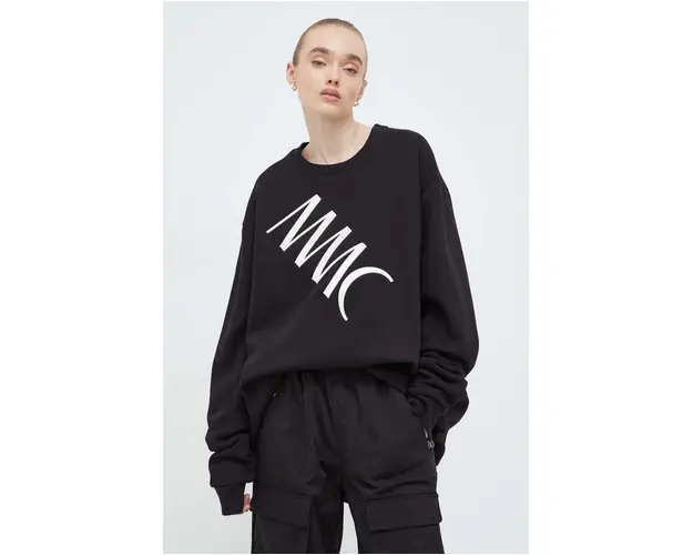 MMC STUDIO hanorac de bumbac culoarea negru, cu imprimeu