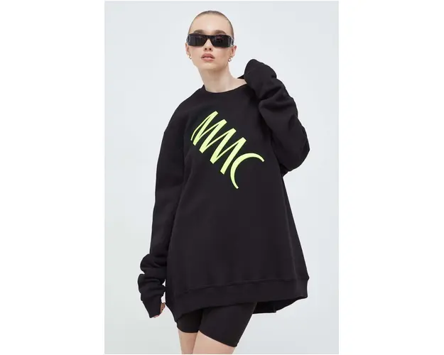 MMC STUDIO hanorac de bumbac culoarea negru, cu imprimeu