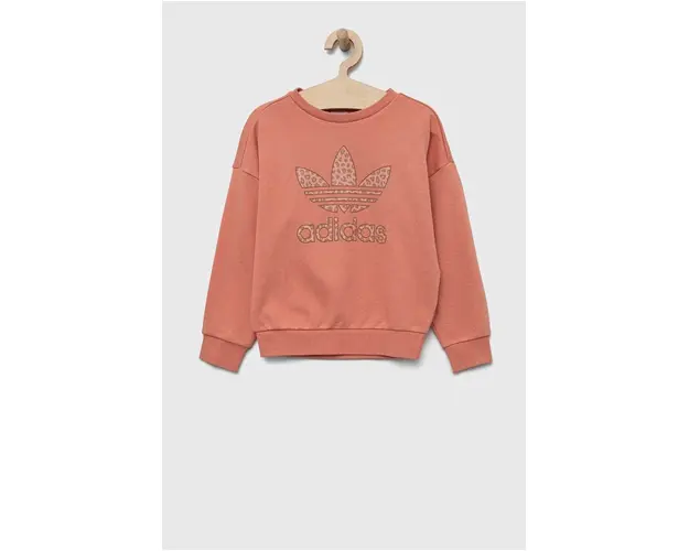 adidas Originals bluza copii culoarea portocaliu, cu imprimeu