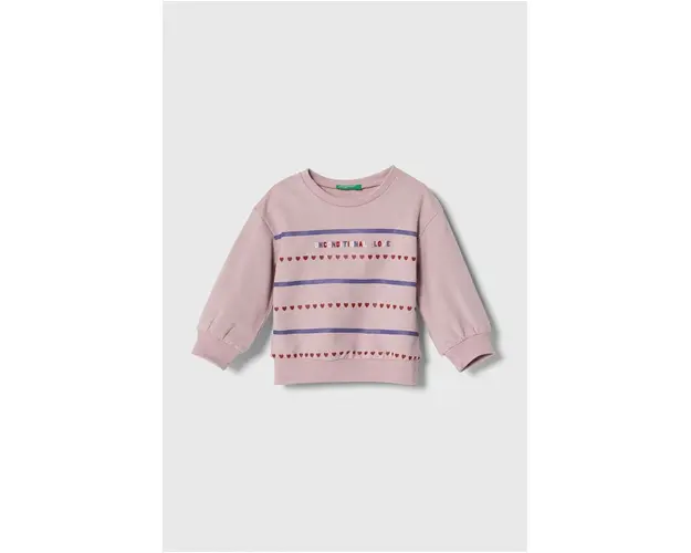 United Colors of Benetton bluza copii culoarea violet, modelator