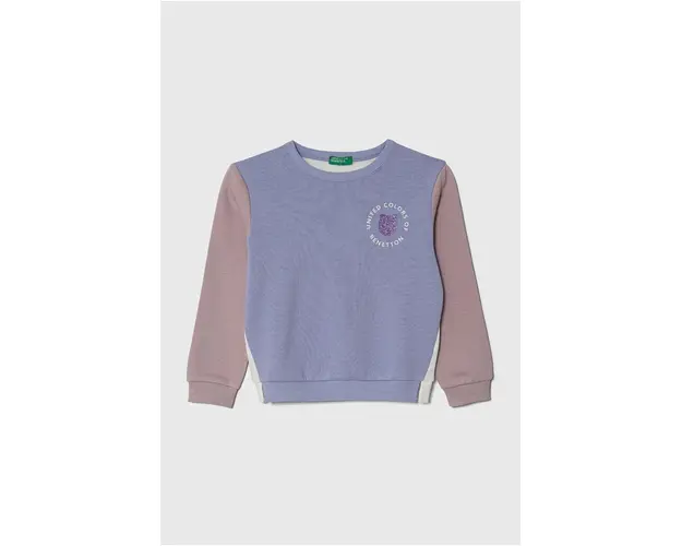 United Colors of Benetton bluza copii culoarea violet, modelator