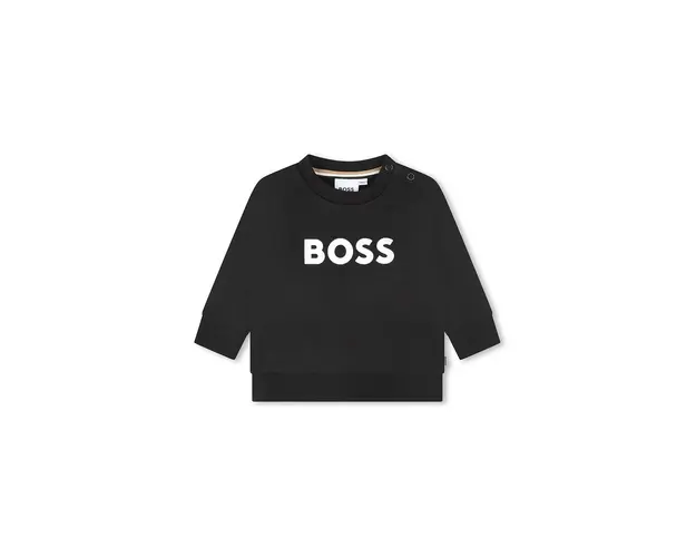 BOSS bluza copii culoarea negru, cu imprimeu